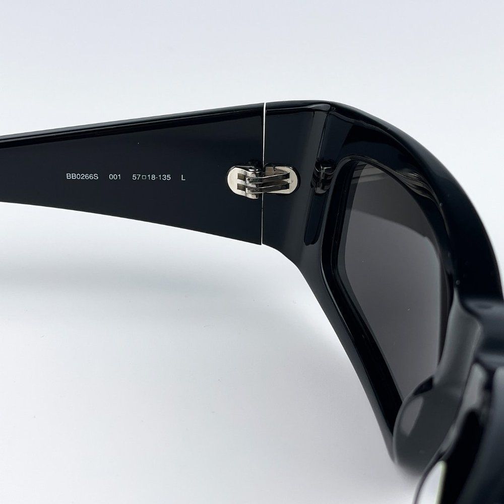 Balenciaga BB0266S 001 Sunglasses Black Grey Rectangle  Unisex - Picture 10 of 12